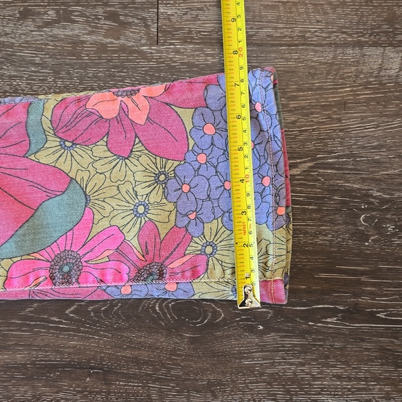 Mother The Hustler Ankle Fray Jeans Vintage Multicolor Floral Print Size 26 - Picture 6 of 12